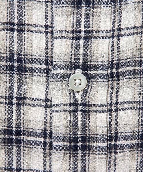 OUTLET（アウトレット）の「【BLOOM&BRANCH】半袖チェックシャツM（シャツ/ブラウス・メンズ・グレー/ネイビー・MEDIUM/LARGE）」の11枚目の写真