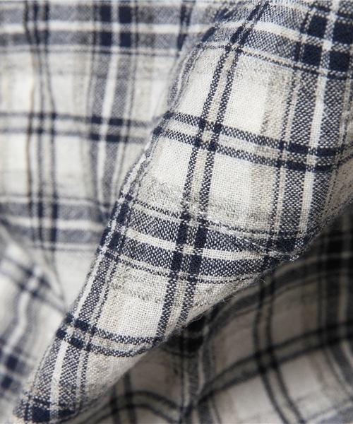 OUTLET（アウトレット）の「【BLOOM&BRANCH】半袖チェックシャツM（シャツ/ブラウス・メンズ・グレー/ネイビー・MEDIUM/LARGE）」の12枚目の写真