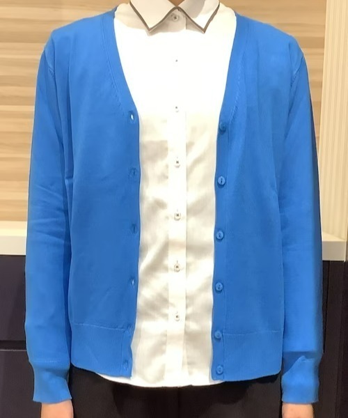TOKYO SHIRTS(トウキョウシャツ)の「ベーシック Vネックニットカーディガン(カーディガン/ボレロ・レディース・トップグレー/ラベンダー/エメラルド/ライトイエロー/コバルトブルー/スモークピンク・M/L)」の8枚目の写真