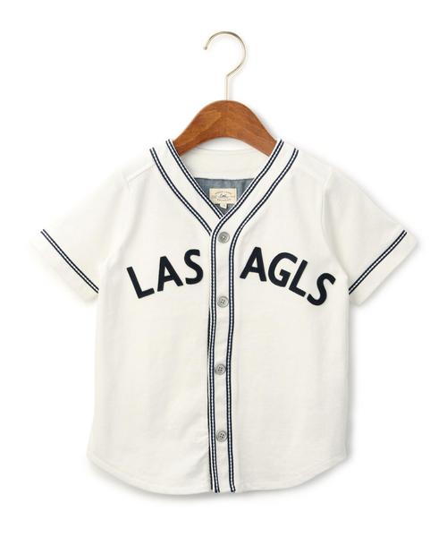 green label relaxing（グリーンレーベルリラクシング）の「【KIDS】ベースボールTシャツ SS（Tシャツ/カットソー・キッズ・オフホワイト/ネイビー・95/S/105/M/115/L/125）」の2枚目の写真