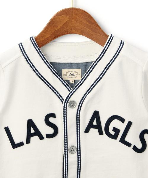 green label relaxing（グリーンレーベルリラクシング）の「【KIDS】ベースボールTシャツ SS（Tシャツ/カットソー・キッズ・オフホワイト/ネイビー・95/S/105/M/115/L/125）」の4枚目の写真