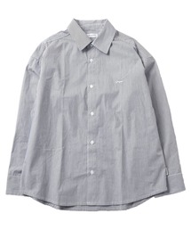 GLAZOS | ストライプ・ロゴ刺繍シャツ(シャツ/ブラウス)