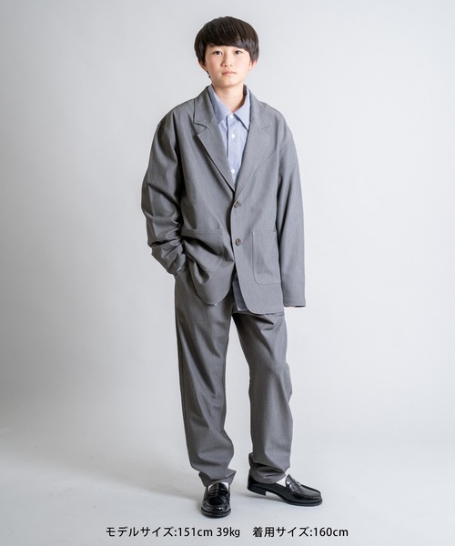 GLAZOS（グラソス）の「ストライプ・ロゴ刺繍シャツ（シャツ/ブラウス・キッズ・インディゴブルー/ブルー/グレー・150cm/140cm/170cm/160cm）」の9枚目の写真