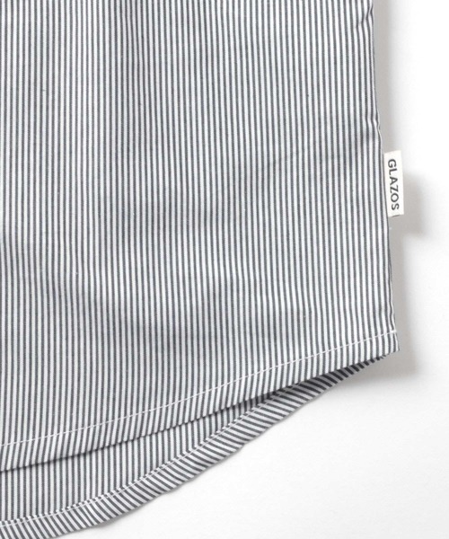 GLAZOS（グラソス）の「ストライプ・ロゴ刺繍シャツ（シャツ/ブラウス・キッズ・インディゴブルー/ブルー/グレー・150cm/140cm/170cm/160cm）」の10枚目の写真