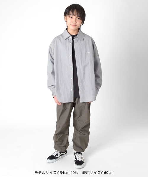 GLAZOS（グラソス）の「ストライプ・ロゴ刺繍シャツ（シャツ/ブラウス・キッズ・インディゴブルー/ブルー/グレー・150cm/140cm/170cm/160cm）」の19枚目の写真