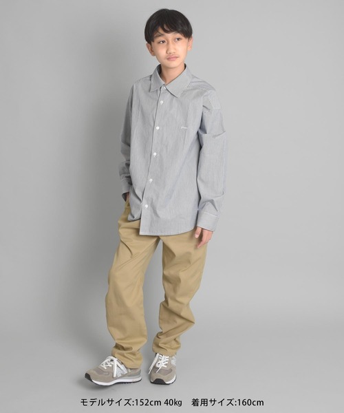 GLAZOS（グラソス）の「ストライプ・ロゴ刺繍シャツ（シャツ/ブラウス・キッズ・インディゴブルー/ブルー/グレー・150cm/140cm/170cm/160cm）」の18枚目の写真