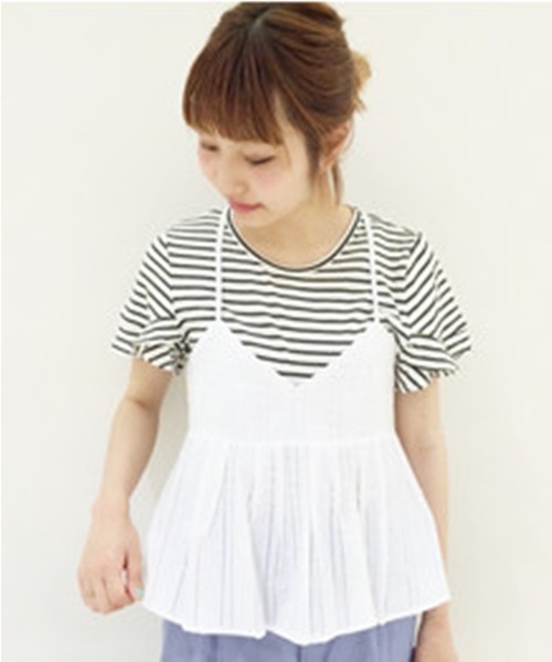 mystic(ミスティック)の「ペプラムキャミソール(シャツ/ブラウス・レディース・オフホワイト/ベージュ/ブラック/イエロー・フリ-)」の1枚目の写真