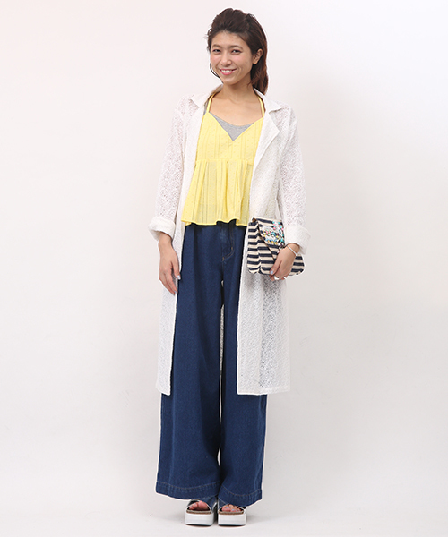 mystic(ミスティック)の「ペプラムキャミソール(シャツ/ブラウス・レディース・オフホワイト/ベージュ/ブラック/イエロー・フリ-)」の5枚目の写真