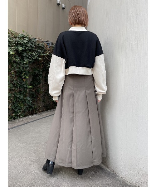 ENVYM（アンビー）の「タックプリーツラップＳＫ（スカート・レディース・ブラック/グレー・FREE）」の12枚目の写真