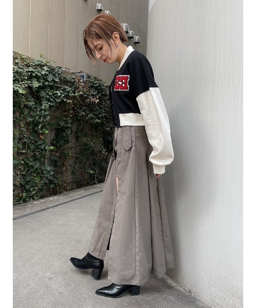 ENVYM（アンビー）の「タックプリーツラップＳＫ（スカート・レディース・ブラック/グレー・FREE）」の13枚目の写真