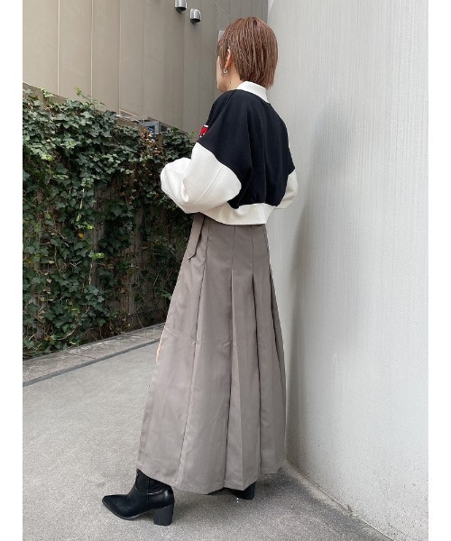 ENVYM（アンビー）の「タックプリーツラップＳＫ（スカート・レディース・ブラック/グレー・FREE）」の14枚目の写真