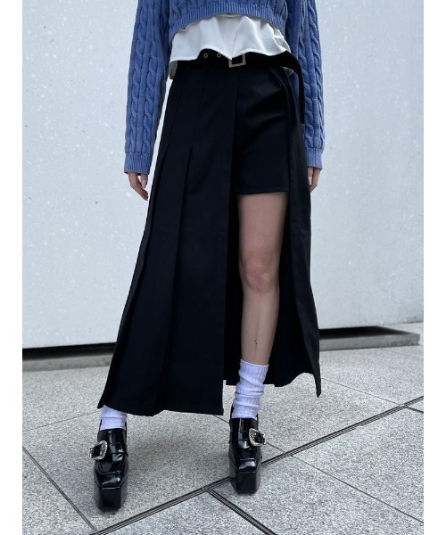 ENVYM（アンビー）の「タックプリーツラップＳＫ（スカート・レディース・ブラック/グレー・FREE）」の16枚目の写真