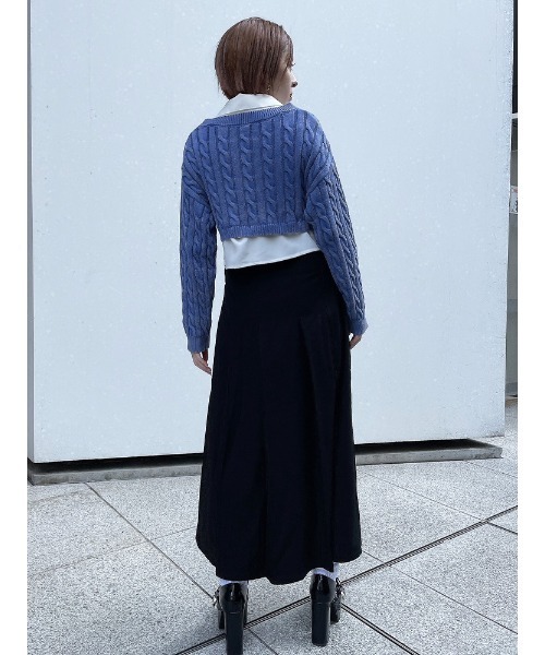 ENVYM（アンビー）の「タックプリーツラップＳＫ（スカート・レディース・ブラック/グレー・FREE）」の21枚目の写真