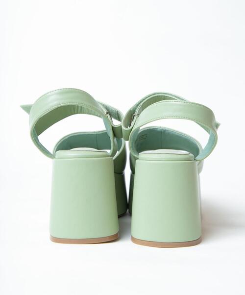 WEGO（ウィゴー）の「WEGO/バルキーヒールサンダル（サンダル・レディース・ブラック/ホワイト/グリーン系その他・MEDIUM/LARGE）」の6枚目の写真