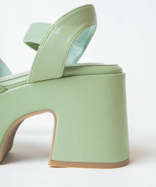 WEGO（ウィゴー）の「WEGO/バルキーヒールサンダル（サンダル・レディース・ブラック/ホワイト/グリーン系その他・MEDIUM/LARGE）」の10枚目の写真