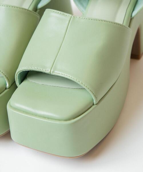 WEGO（ウィゴー）の「WEGO/バルキーヒールサンダル（サンダル・レディース・ブラック/ホワイト/グリーン系その他・MEDIUM/LARGE）」の11枚目の写真