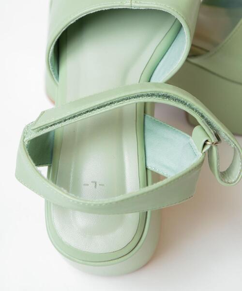 WEGO（ウィゴー）の「WEGO/バルキーヒールサンダル（サンダル・レディース・ブラック/ホワイト/グリーン系その他・MEDIUM/LARGE）」の12枚目の写真