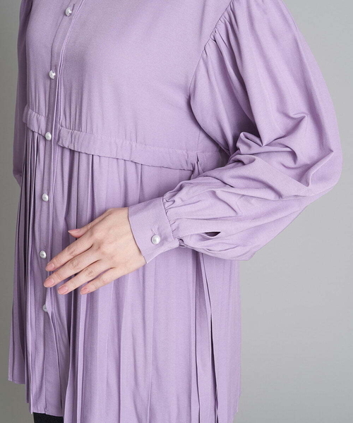 A de a.v.v（アードアー・ヴェ・ヴェ）の「裾プリーツボリュームスリーブブラウス（シャツ/ブラウス・レディース・ライトパープル/ブラック/ホワイト・38/36/MEDIUM/SMALL）」の22枚目の写真