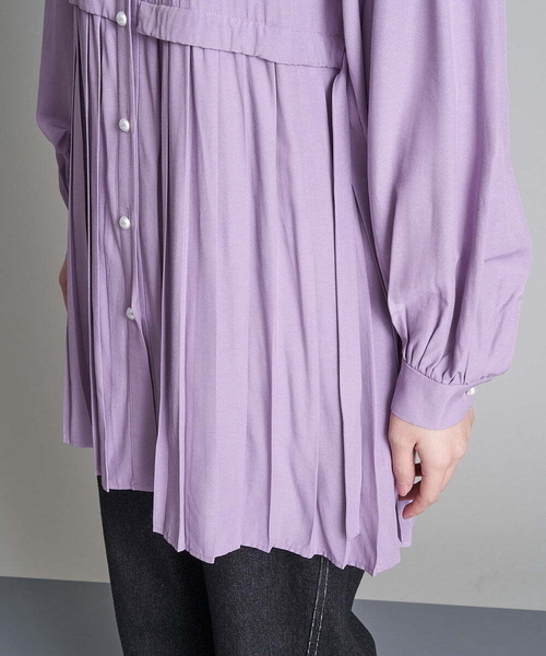 A de a.v.v（アードアー・ヴェ・ヴェ）の「裾プリーツボリュームスリーブブラウス（シャツ/ブラウス・レディース・ライトパープル/ブラック/ホワイト・38/36/MEDIUM/SMALL）」の21枚目の写真