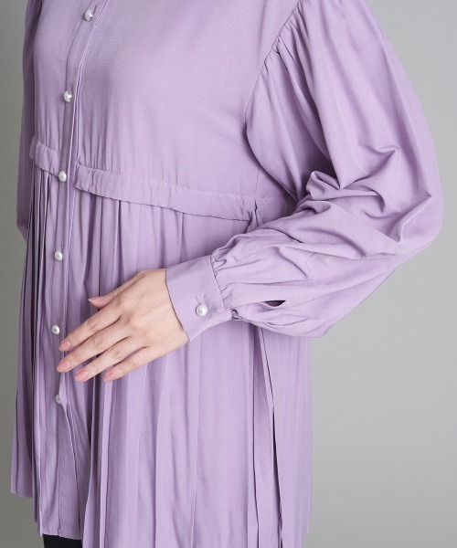 A de a.v.v（アードアー・ヴェ・ヴェ）の「裾プリーツボリュームスリーブブラウス（シャツ/ブラウス・レディース・ライトパープル/ブラック/ホワイト・38/36/MEDIUM/SMALL）」の17枚目の写真