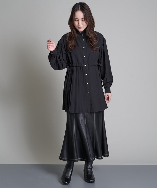 A de a.v.v（アードアー・ヴェ・ヴェ）の「裾プリーツボリュームスリーブブラウス（シャツ/ブラウス・レディース・ライトパープル/ブラック/ホワイト・38/36/MEDIUM/SMALL）」の10枚目の写真