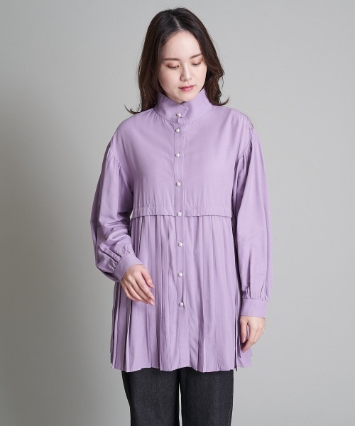 A de a.v.v（アードアー・ヴェ・ヴェ）の「裾プリーツボリュームスリーブブラウス（シャツ/ブラウス・レディース・ライトパープル/ブラック/ホワイト・38/36/MEDIUM/SMALL）」の13枚目の写真