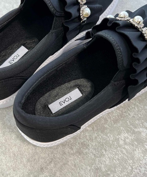 EVOL（イーボル）の「軽量パールフリルスニーカー（スニーカー・レディース・ブラック・S/M/L/LL）」の8枚目の写真