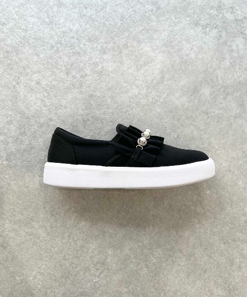 EVOL（イーボル）の「軽量パールフリルスニーカー（スニーカー・レディース・ブラック・S/M/L/LL）」の5枚目の写真