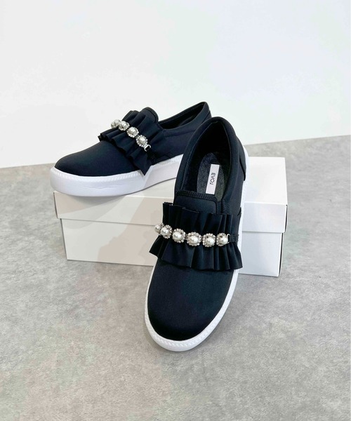 EVOL（イーボル）の「軽量パールフリルスニーカー（スニーカー・レディース・ブラック・S/M/L/LL）」の12枚目の写真