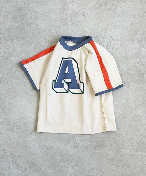 BIG FIELD(ビッグフィールド)の「サイドラインナンバーTシャツ/UVカット(80~150cm)(Tシャツ/カットソー・キッズ・ブルー/オフホワイト/ライトグリーン・80/90/95/100/110/120/130/140/150)」の2枚目の写真