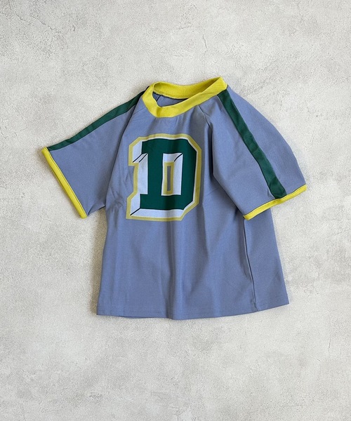 BIG FIELD(ビッグフィールド)の「サイドラインナンバーTシャツ/UVカット(80~150cm)(Tシャツ/カットソー・キッズ・ブルー/オフホワイト/ライトグリーン・80/90/95/100/110/120/130/140/150)」の1枚目の写真