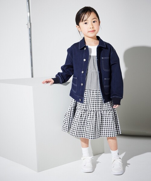 COMME CA ISM(コムサイズム)の「ステッチデニム ブルゾン(デニムジャケット・キッズ・インディゴブルー/ブルー・110cm/120cm/130cm/140cm/150cm)」の7枚目の写真