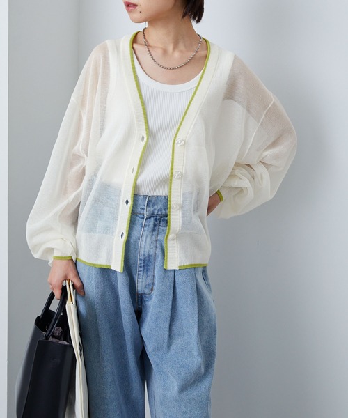 G/FORE ジーフォア カーディガン グレー×ホワイト 細見え配色 即購入可✨ G/FORE ジーフォア カーディガン グレー×ホワイト 細見え配色 即