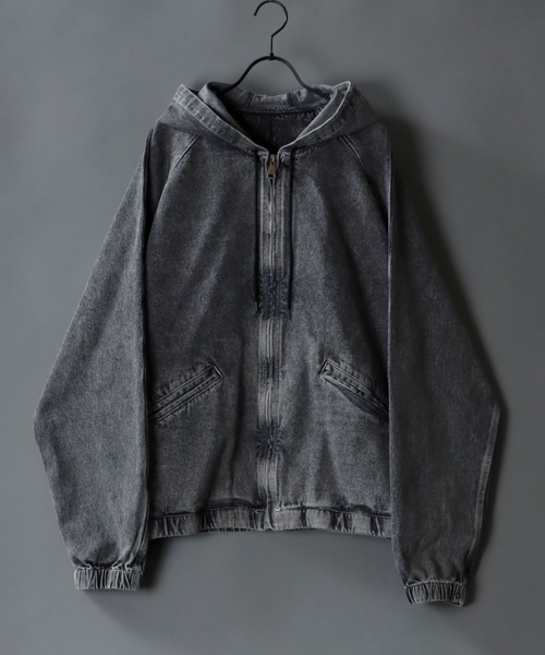 SITRY（シトリー）の「Oversize denim hood jacket/オーバーサイズ デニム フード ジャケット（デニムジャケット・メンズ・ワンウォッシュ/グレー/ブラック/インディゴブルー/ケミカルウォッシュ/ブルー系その他/ブラック系その他・L/M/XL）」の19枚目の写真