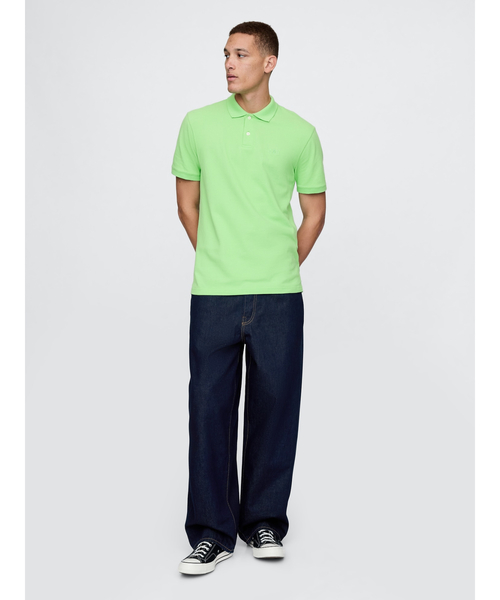 GAP（ギャップ）の「GAPロゴ ポロシャツ(ユニセックス)（ポロシャツ・メンズ・ピンク/グリーン/ホワイト/ベージュ/ネイビー/オレンジ/ブルー/ブラック系その他/ラベンダー/その他/ピンク系その他/グレー/グリーン系その他/ライトインディゴブルー/レッド/ブルー系その他/レッド系その他/ライトグリーン/イエロー/ワイン・M/L/XL/S/XS）」の22枚目の写真