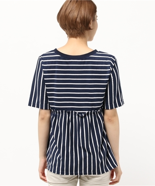 OUTLET（アウトレット）の「【Ciaopanic】ボーダー切替Tシャツ（Tシャツ/カットソー・レディース・ブルー/ネイビー/オレンジ・FREE）」の6枚目の写真