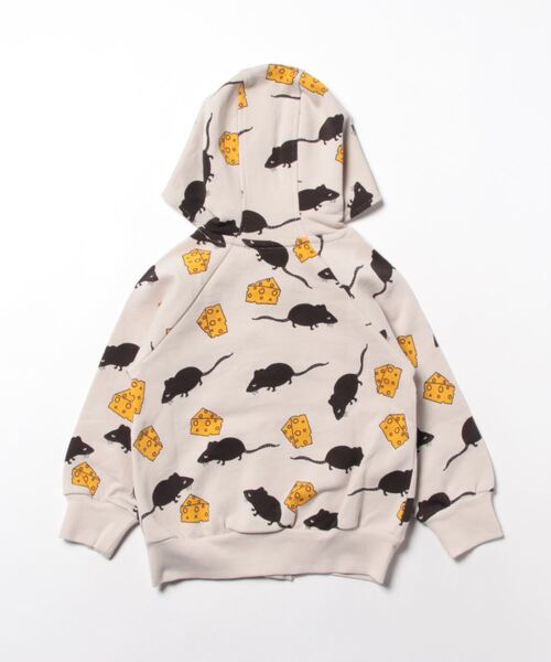 Mini Rodini（ミニロディーニ）の「mini rodini / ネズミチーズジップアップパーカー（パーカー・キッズ・グレー・92/98）」の2枚目の写真