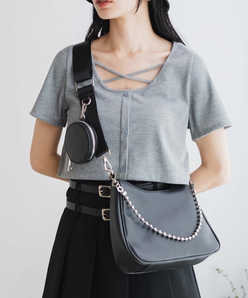 WEGO（ウィゴー）の「WEGO/ポーチ付きチェーンショルダー（ショルダーバッグ・レディース・ブラック・FREE）」の15枚目の写真