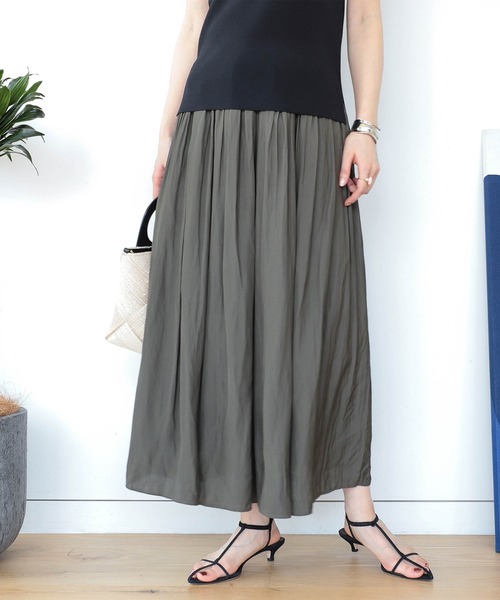 ＜BEAMS HEART＞サテン フレアパンツ BEAMS HEART パンツ 「3色展開」サテン フレア レディース
