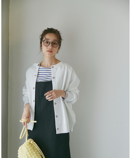 NANO universe（ナノユニバース）の「LB.04/ライトスポンディッシュメタルスナップカーディガン（カーディガン/ボレロ・レディース・ホワイト/ベージュ/グリーン/その他1/その他2・FREE）」の17枚目の写真