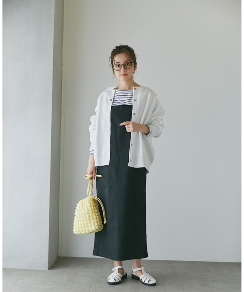 NANO universe（ナノユニバース）の「LB.04/ライトスポンディッシュメタルスナップカーディガン（カーディガン/ボレロ・レディース・ホワイト/ベージュ/グリーン/その他1/その他2・FREE）」の18枚目の写真