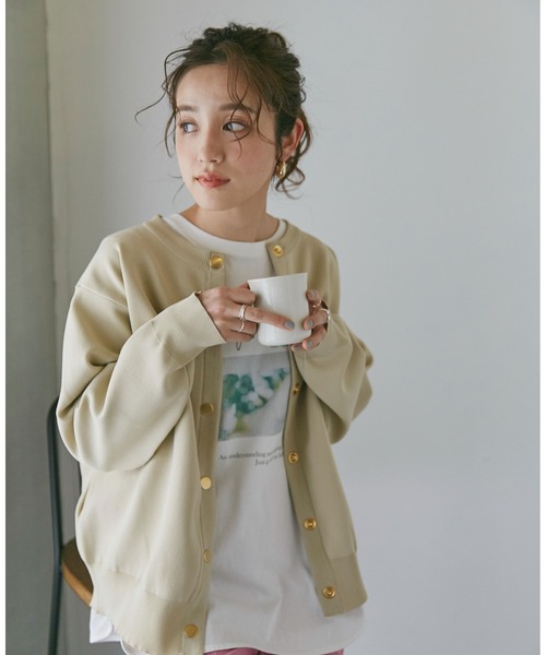 NANO universe（ナノユニバース）の「LB.04/ライトスポンディッシュメタルスナップカーディガン（カーディガン/ボレロ・レディース・ホワイト/ベージュ/グリーン/その他1/その他2・FREE）」の22枚目の写真