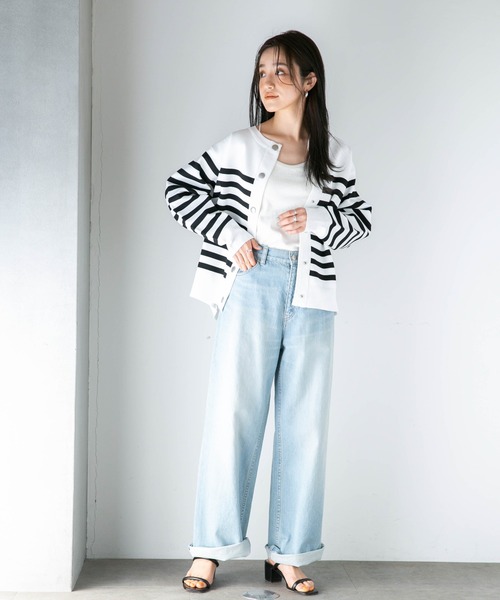 NANO universe（ナノユニバース）の「LB.04/ライトスポンディッシュメタルスナップカーディガン（カーディガン/ボレロ・レディース・ホワイト/ベージュ/グリーン/その他1/その他2・FREE）」の11枚目の写真