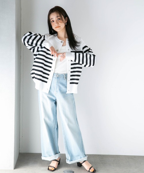 NANO universe（ナノユニバース）の「LB.04/ライトスポンディッシュメタルスナップカーディガン（カーディガン/ボレロ・レディース・ホワイト/ベージュ/グリーン/その他1/その他2・FREE）」の13枚目の写真