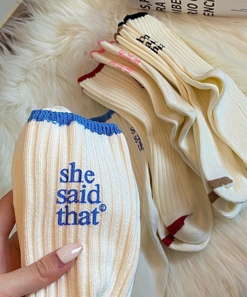 VIBGYOR（ヴィブジョー）の「【LAMPOON】ヒールメッセージソックス（ソックス/靴下・メンズ・レッド/ピンク/ブルー/ブラック・FREE）」の10枚目の写真