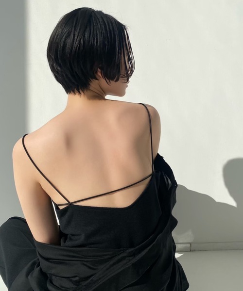 CEL ANSWER(シーイーエルアンサー)の「ツイーディーアメスリキャミソール(キャミソール・レディース・ホワイト/ブラック/ネイビー・FREE)」の3枚目の写真