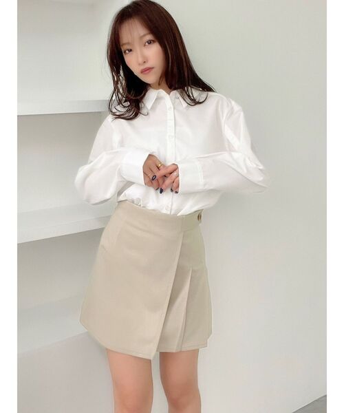 RESEXXY（リゼクシー）の「ポンチプリーツ切替スカパン（その他パンツ・レディース・ブラック/ベージュ・SMALL/MEDIUM）」の11枚目の写真