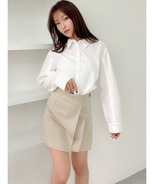 RESEXXY（リゼクシー）の「ポンチプリーツ切替スカパン（その他パンツ・レディース・ブラック/ベージュ・SMALL/MEDIUM）」の12枚目の写真