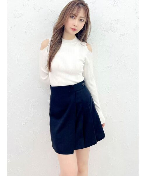 RESEXXY（リゼクシー）の「ポンチプリーツ切替スカパン（その他パンツ・レディース・ブラック/ベージュ・SMALL/MEDIUM）」の13枚目の写真