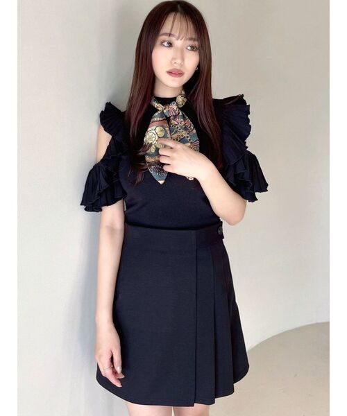 RESEXXY（リゼクシー）の「ポンチプリーツ切替スカパン（その他パンツ・レディース・ブラック/ベージュ・SMALL/MEDIUM）」の18枚目の写真